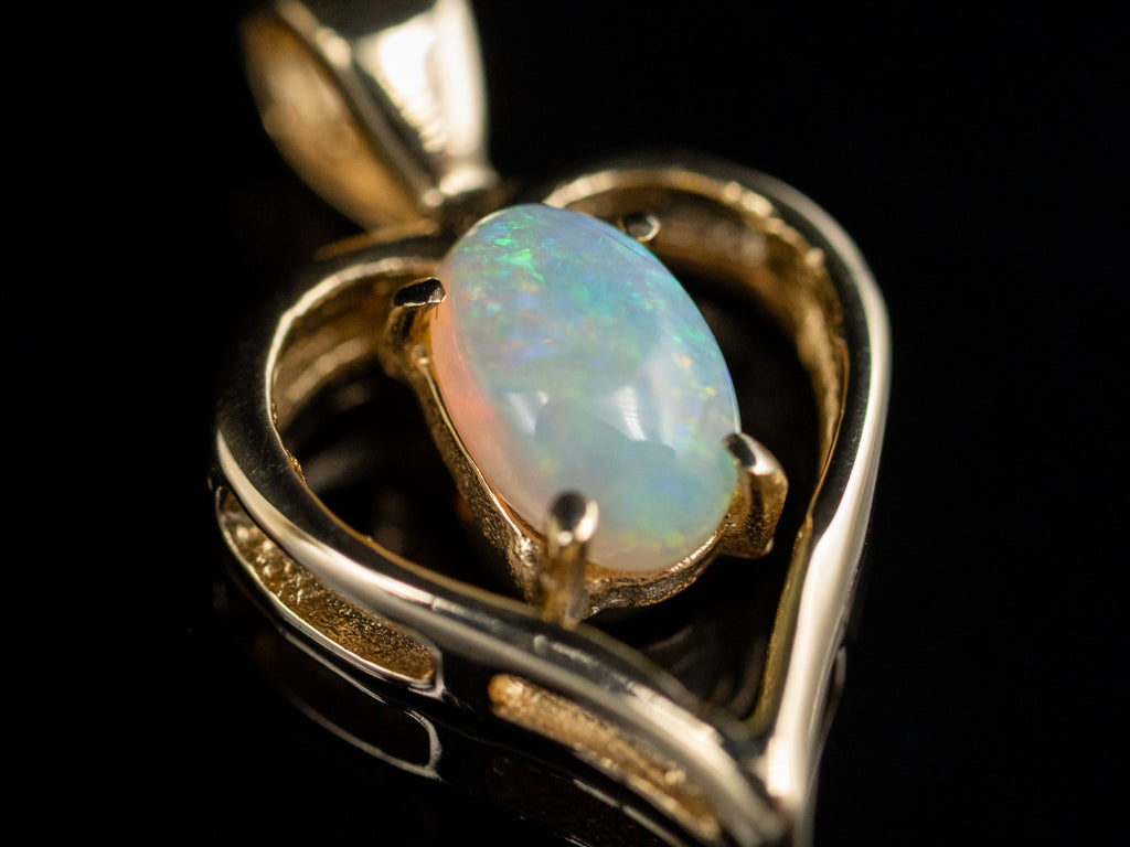 Australian Opal Yellow Gold Heart Pendant