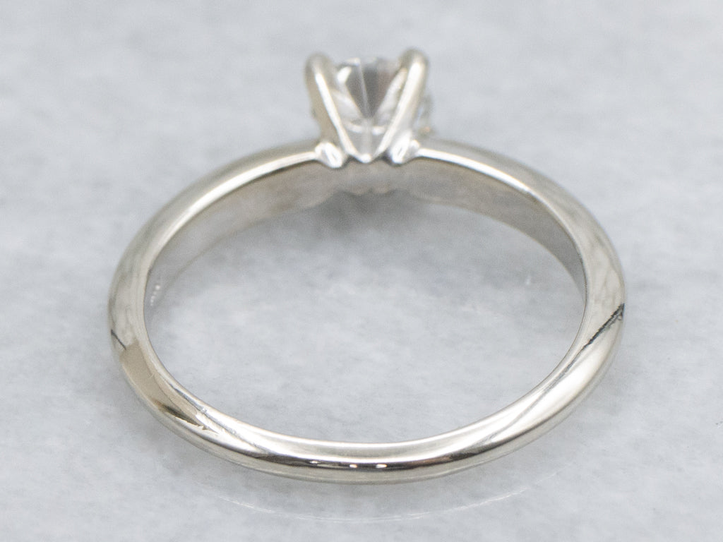 Round Cut Diamond Solitaire White Gold Engagement Ring