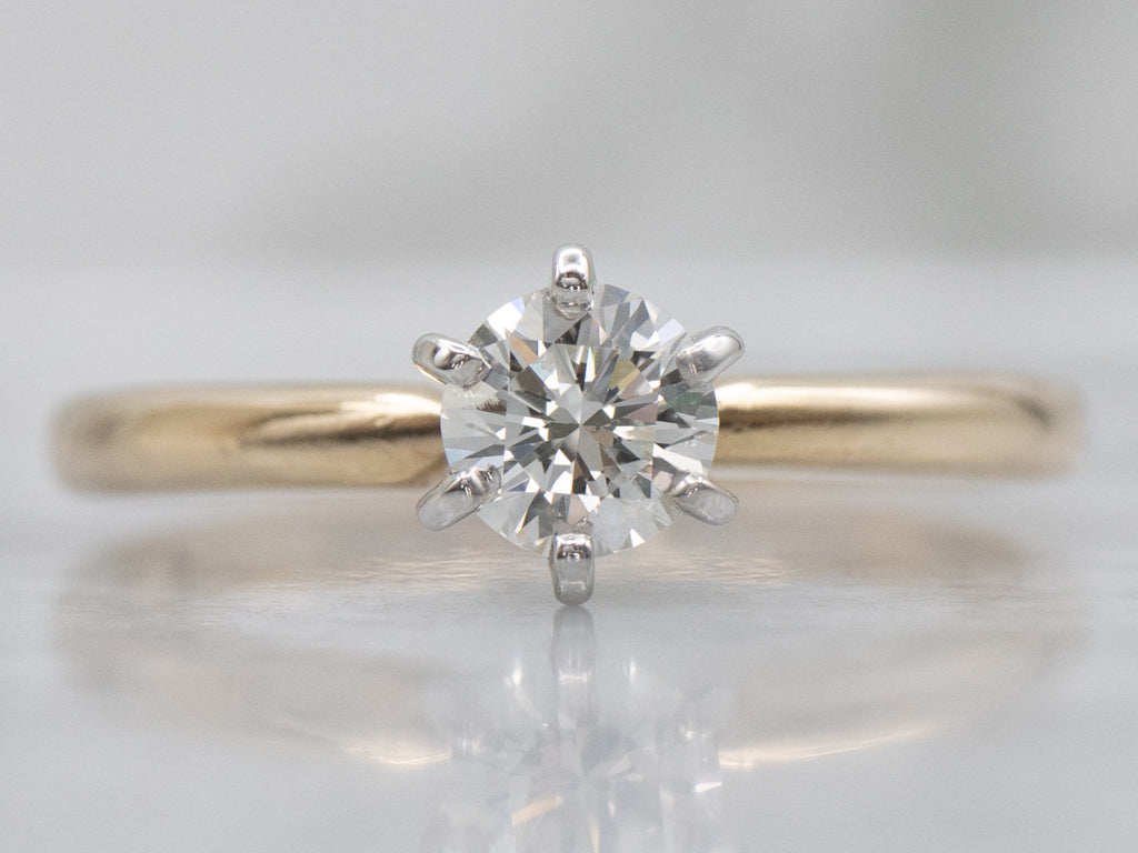Six-Prong Round Brilliant Diamond Solitaire Engagement Ring