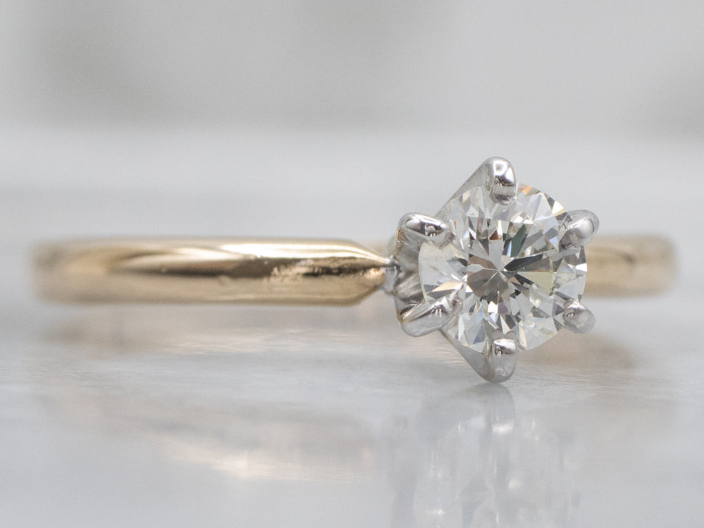 Six-Prong Round Brilliant Diamond Solitaire Engagement Ring