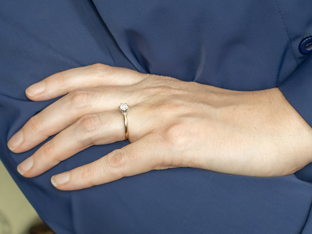 Six-Prong Round Brilliant Diamond Solitaire Engagement Ring