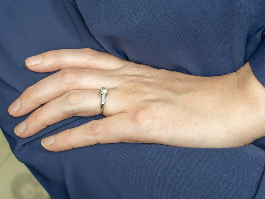 Vintage White Gold Brilliant Diamond Engagement Ring