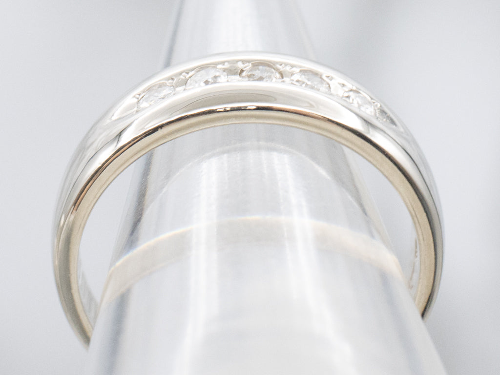 Men's White Gold Tapered Diamond Band