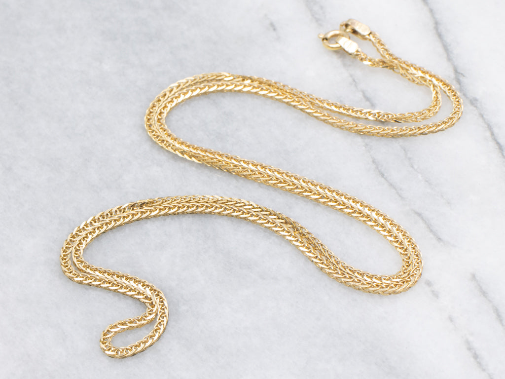 18-Karat Yellow Gold Wheat Chain