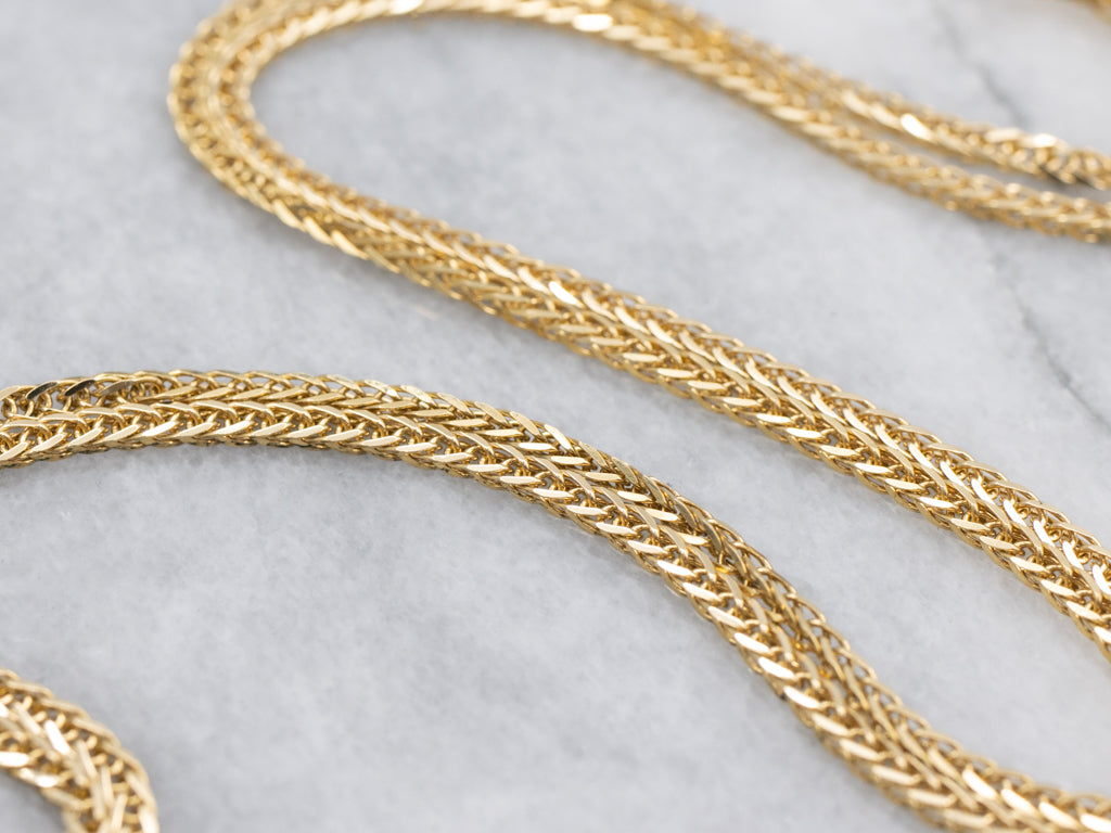 18-Karat Yellow Gold Wheat Chain