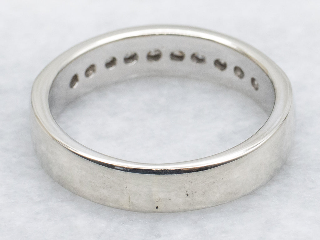 Men's Channel-Set Diamond White Gold Band