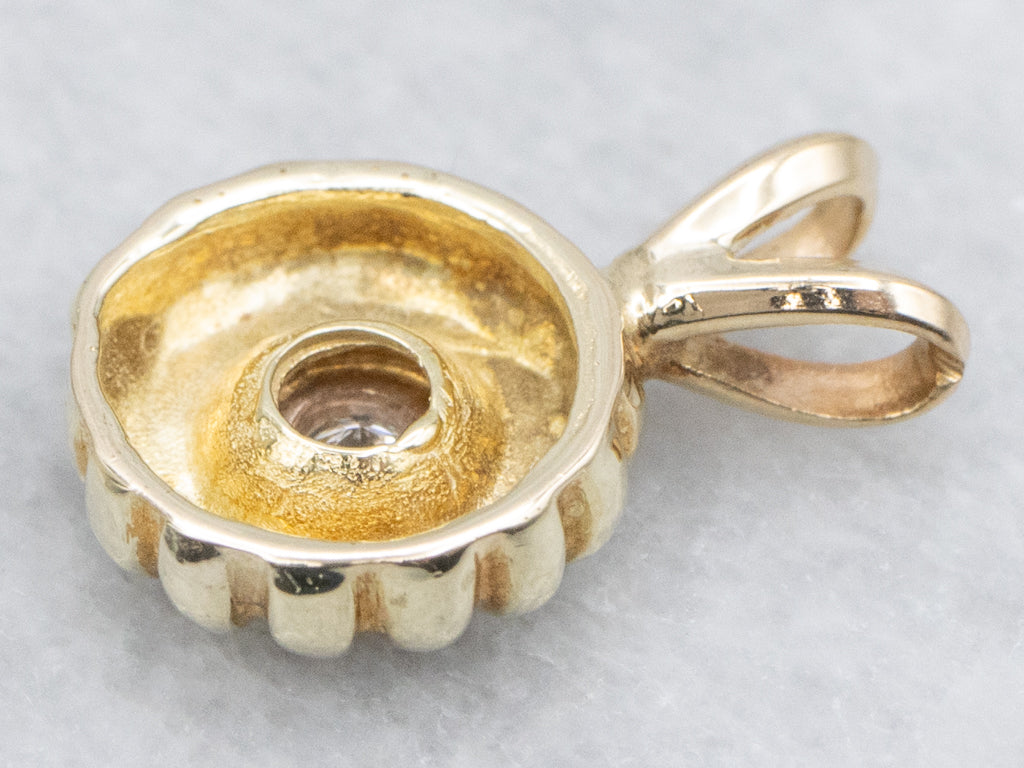 Two-Tone Gold Diamond Solitaire Pendant