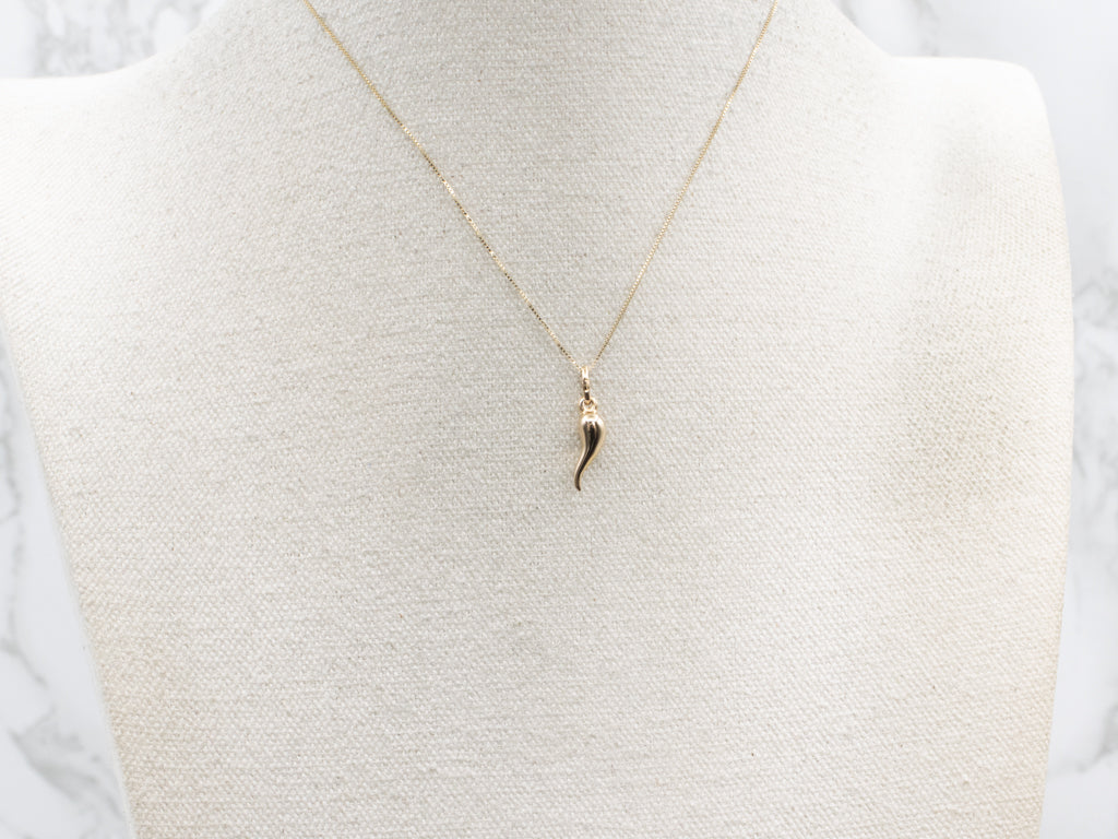 Mini Yellow Gold Italian Horn Charm