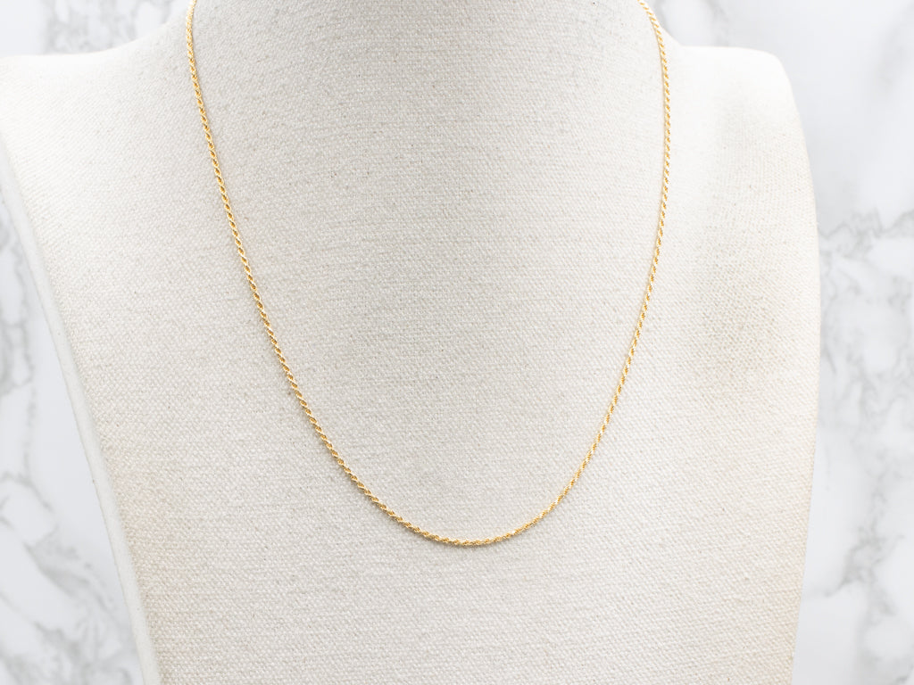 Italian 18-Karat Yellow Gold Rope Chain with Lobster Clasp