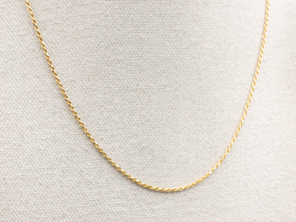 Italian 18-Karat Yellow Gold Rope Chain with Lobster Clasp