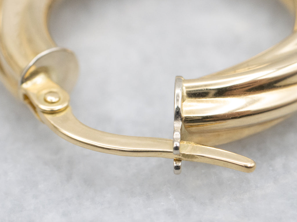 Twisted Italian 18-Karat Yellow Gold Hoop Earrings