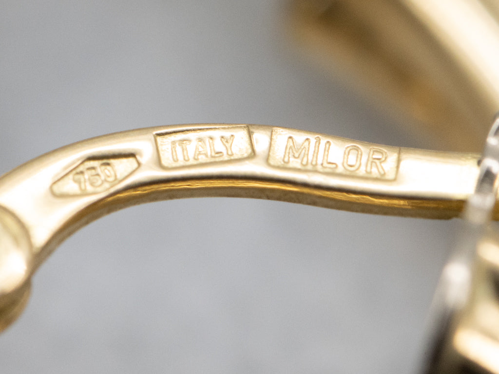 Twisted Italian 18-Karat Yellow Gold Hoop Earrings
