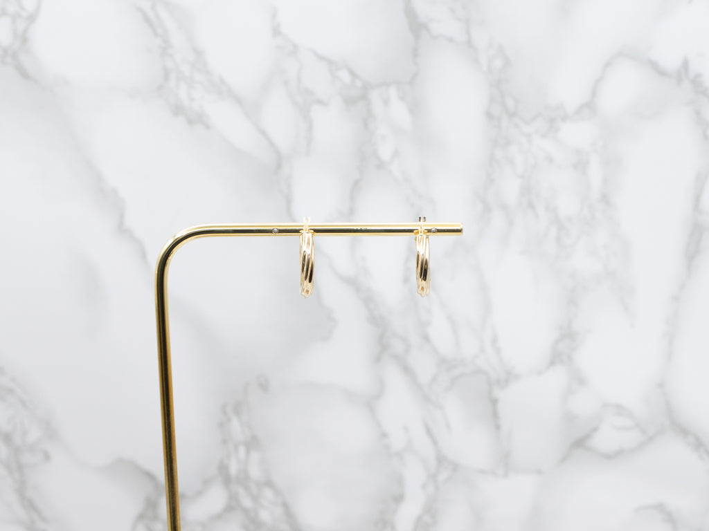 Twisted Italian 18-Karat Yellow Gold Hoop Earrings