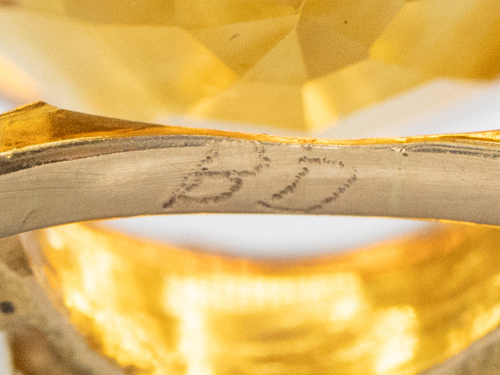 Citrine and Diamond Modernist Gold Cocktail Ring