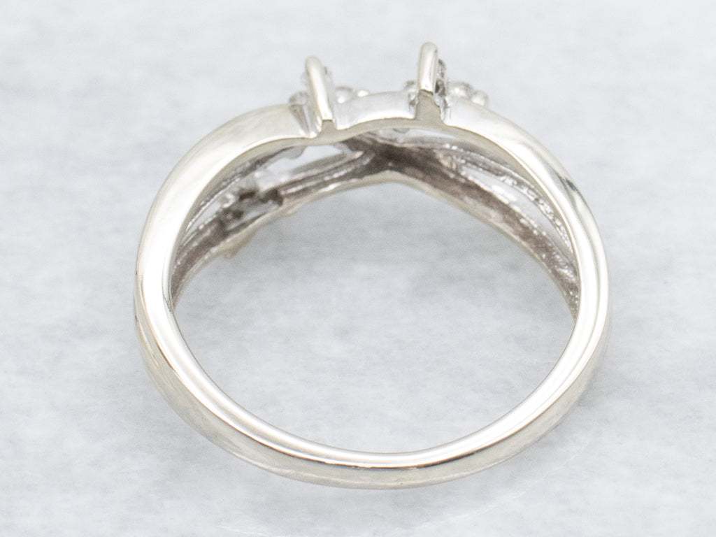 White Gold Woven Trio-Diamond Band