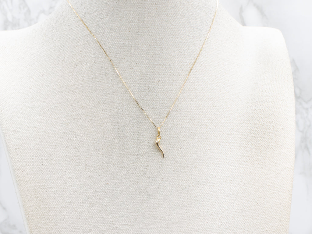 Mini Yellow Gold Italian Horn Charm Pendant
