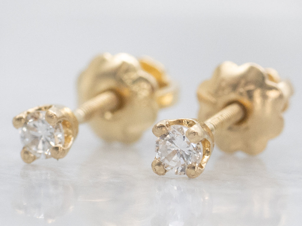 Classic Round Brilliant Diamond Stud Earrings