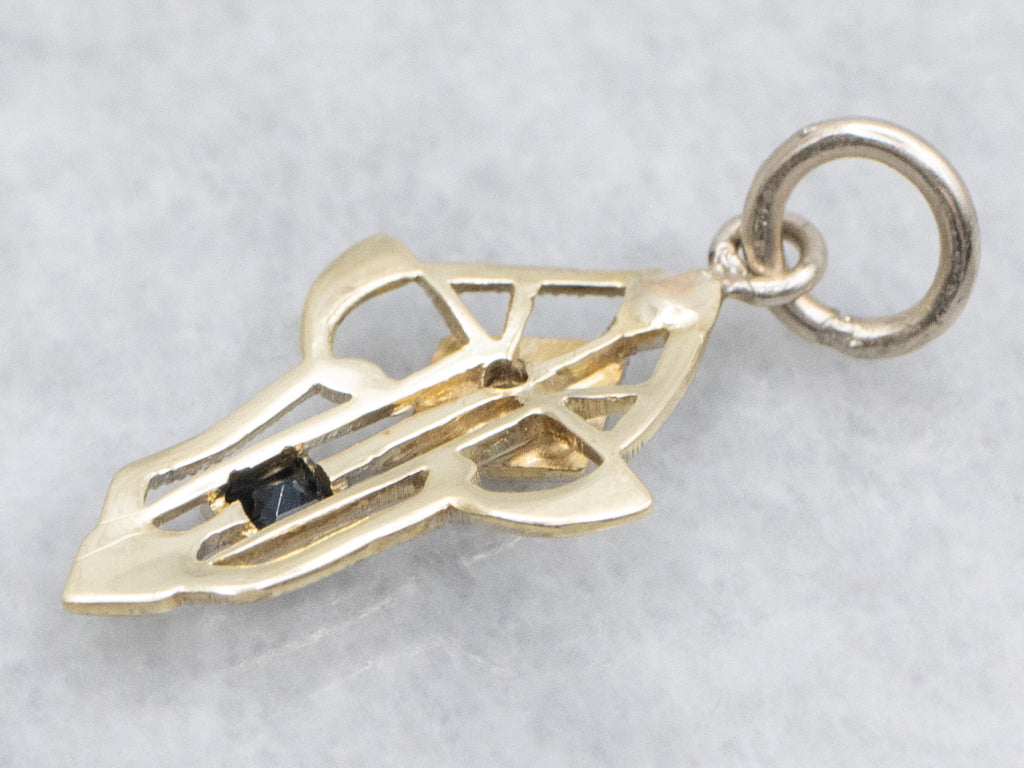 Art Deco Diamond and Sapphire Doublet Pendant