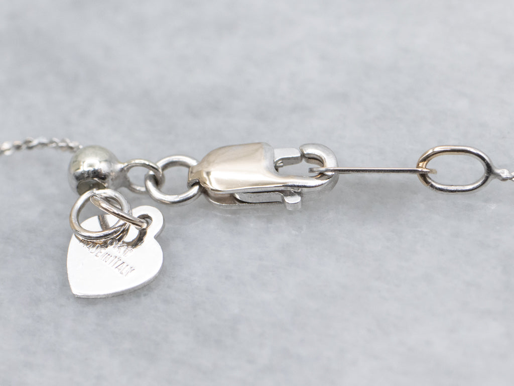 Italian White Gold Adjustable-Length Krinkle Link Chain