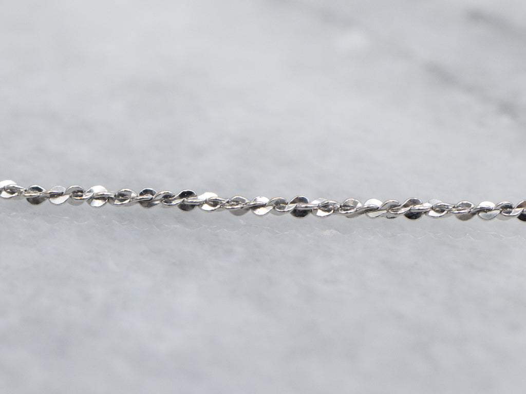 Italian White Gold Adjustable-Length Krinkle Link Chain