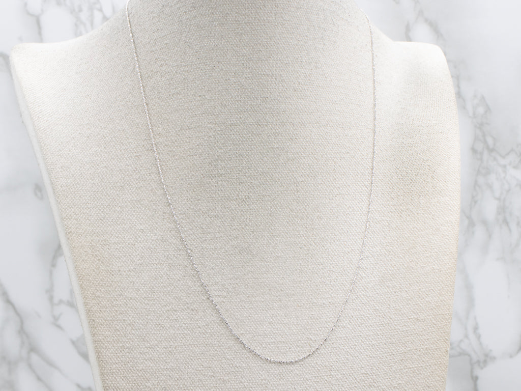 Italian White Gold Adjustable-Length Krinkle Link Chain