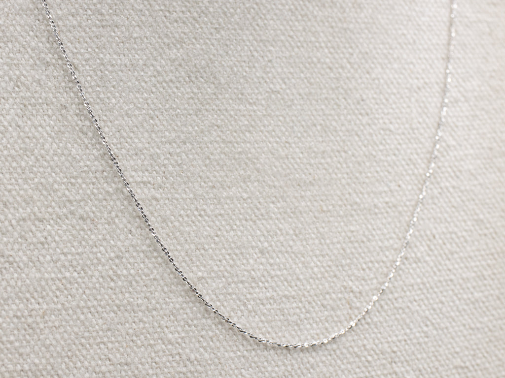 Italian White Gold Adjustable-Length Krinkle Link Chain