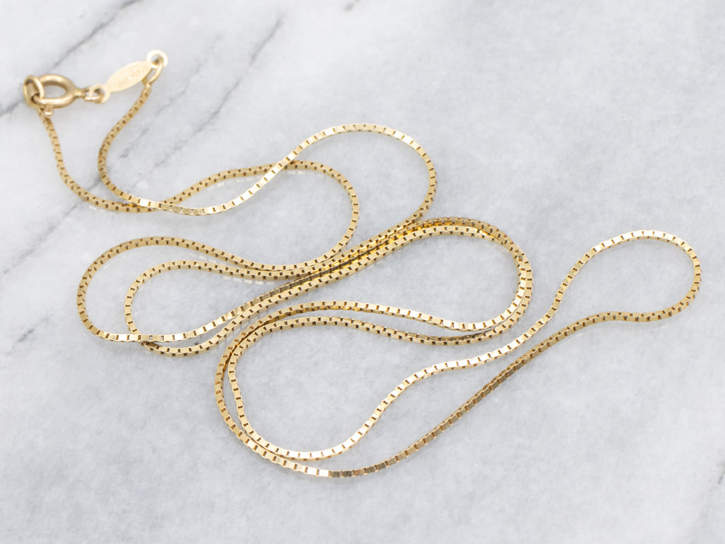 Italian Gold Box Chain with Spring Ring Clasp