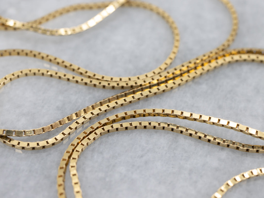 Italian Gold Box Chain with Spring Ring Clasp