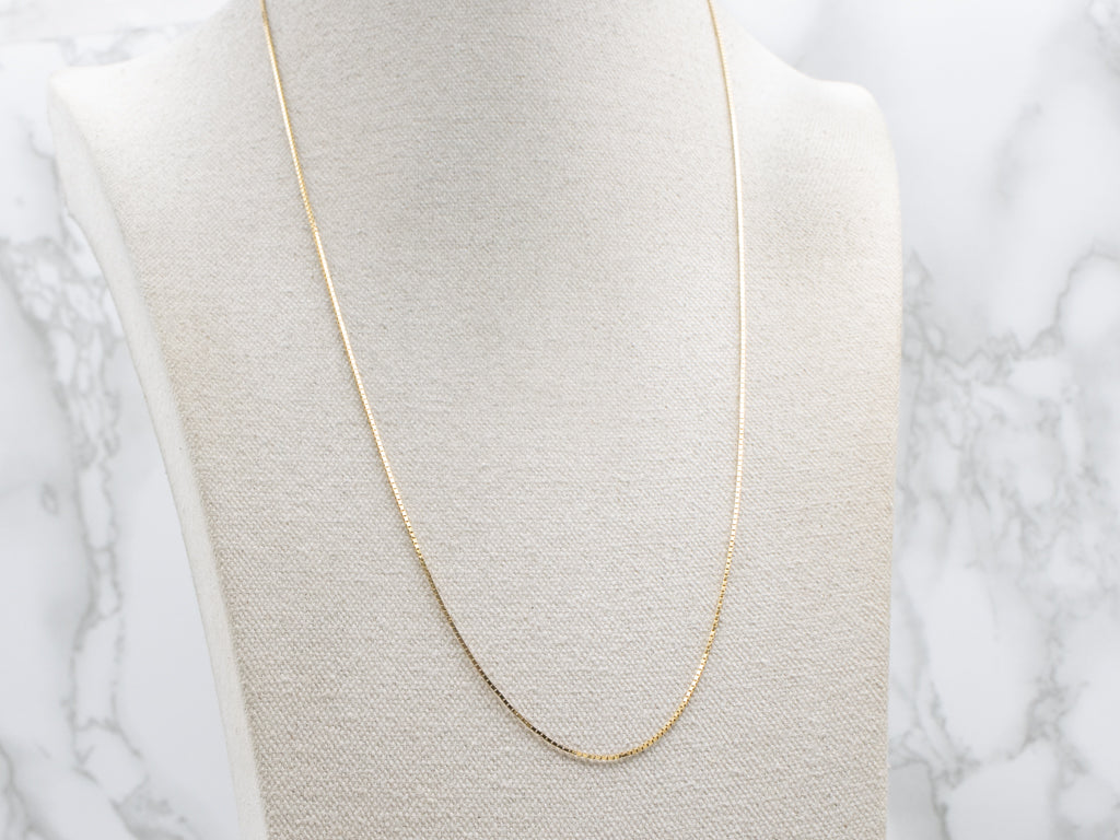 Italian Gold Box Chain with Spring Ring Clasp