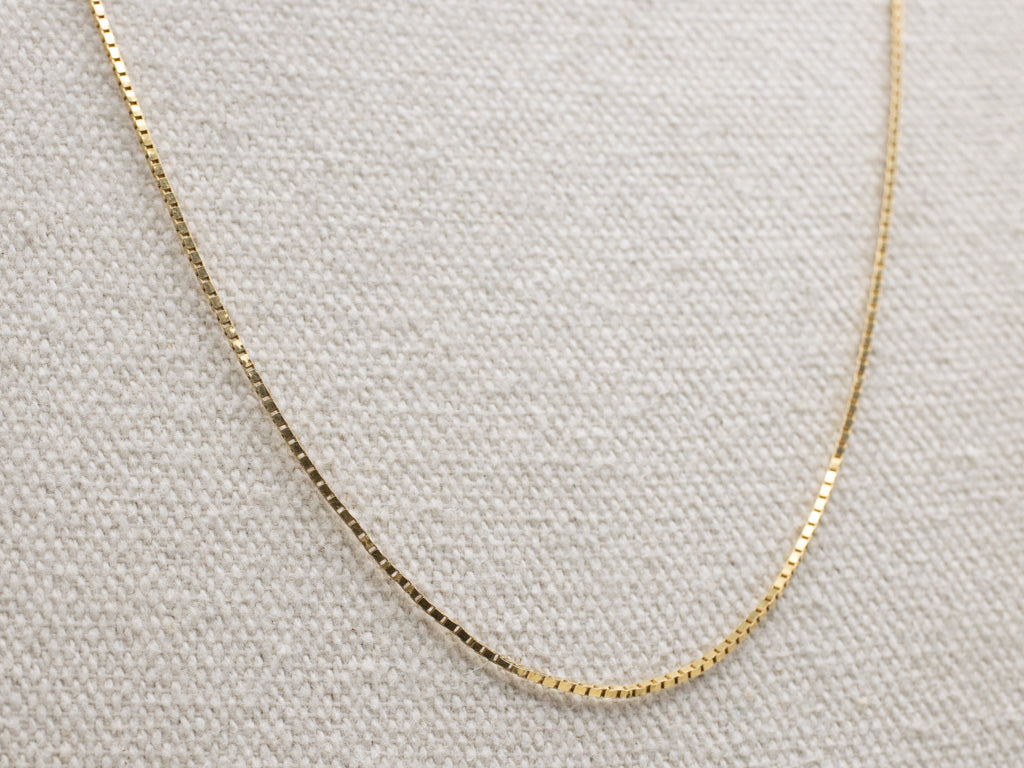 Italian Gold Box Chain with Spring Ring Clasp