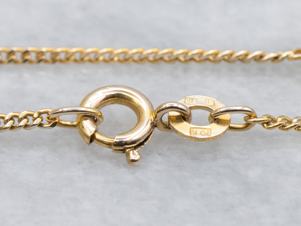 Yellow Gold Station Link Curb Chain