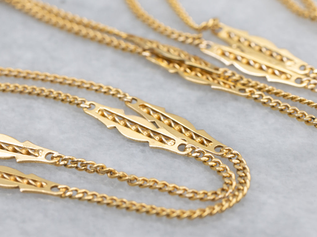 Yellow Gold Station Link Curb Chain