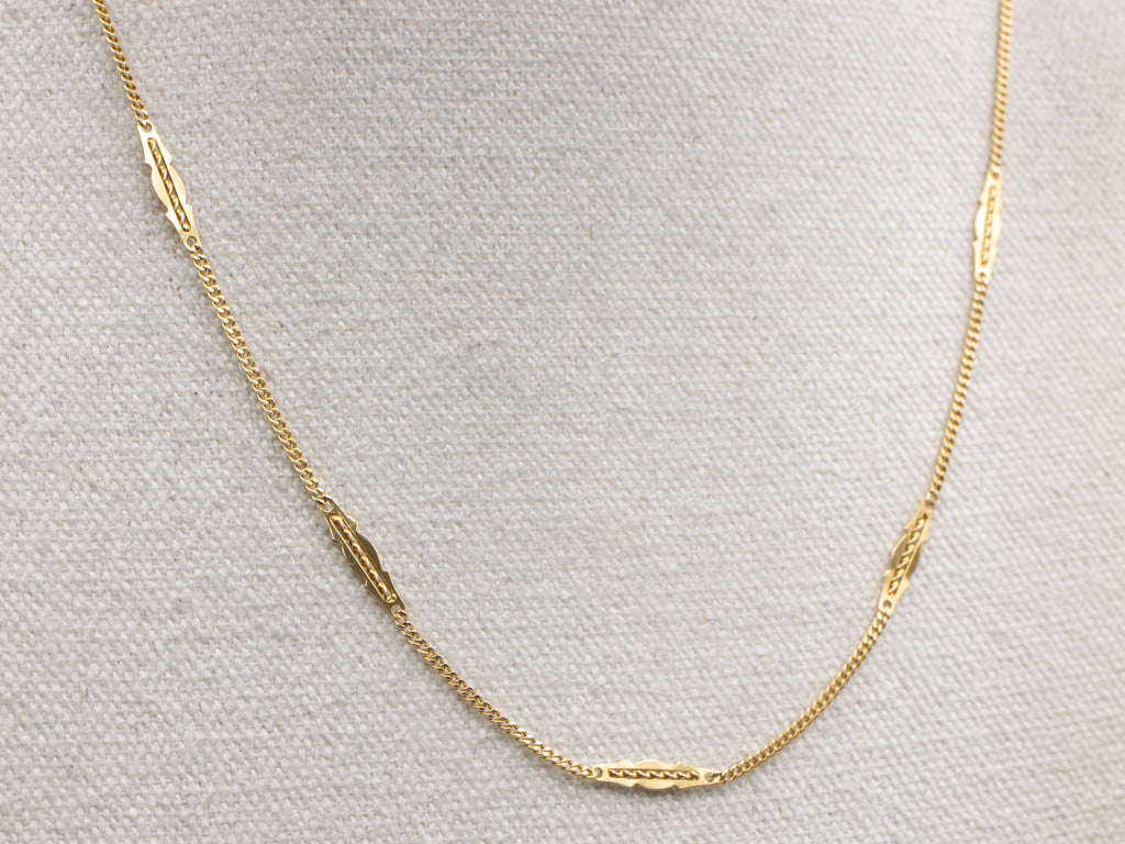 Yellow Gold Station Link Curb Chain