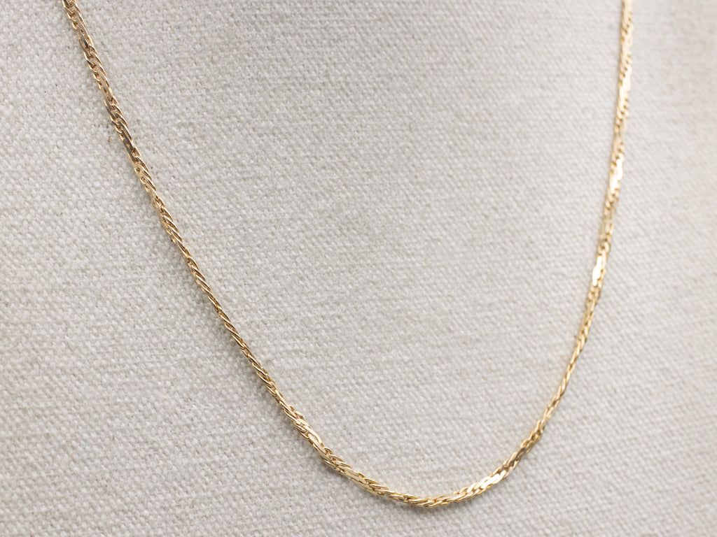 Stiff Yellow Gold Link Chain with Spring Ring Clasp
