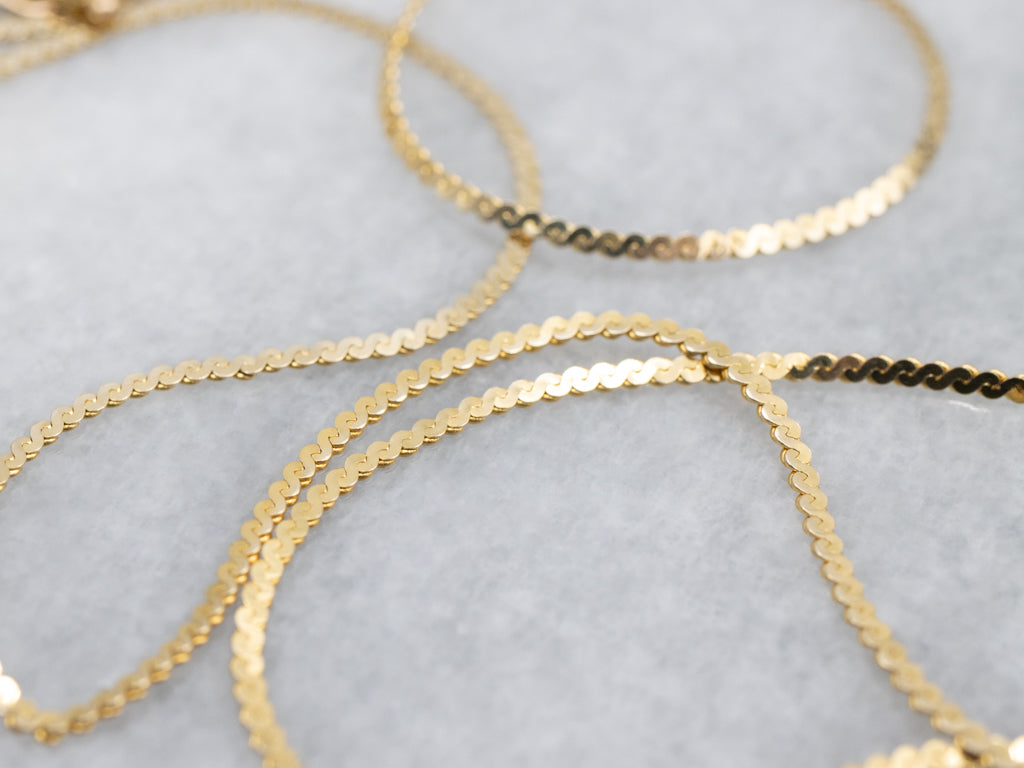 Italian 14-Karat Yellow Gold Serpentine Chain