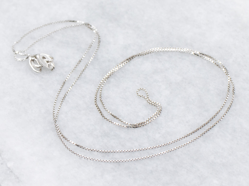 Dainty White Gold Box Chain