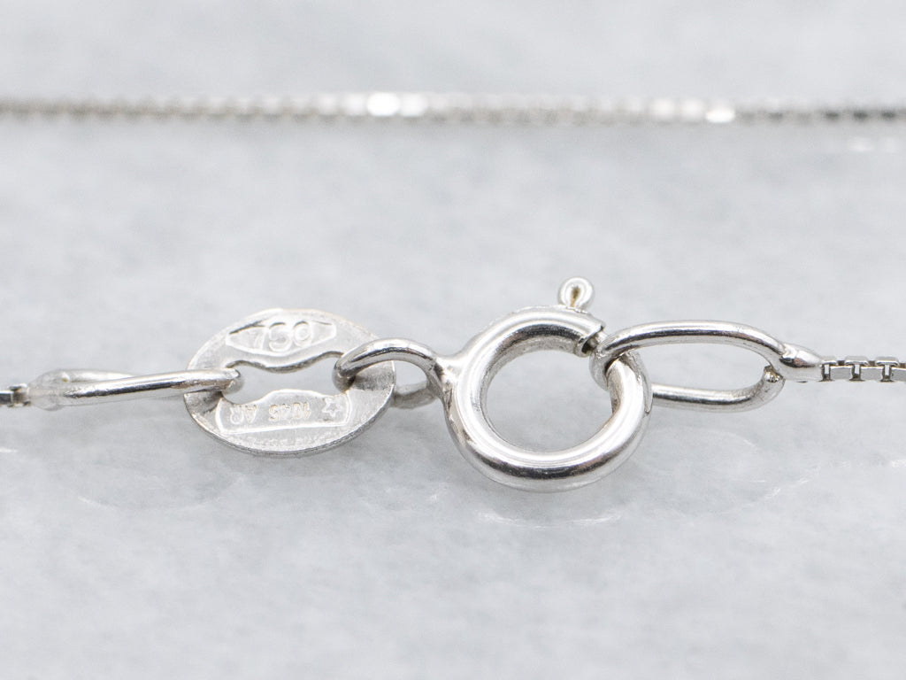 Dainty White Gold Box Chain