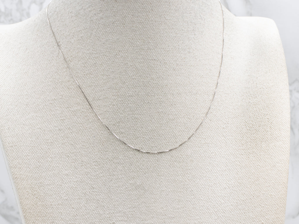 Dainty White Gold Box Chain