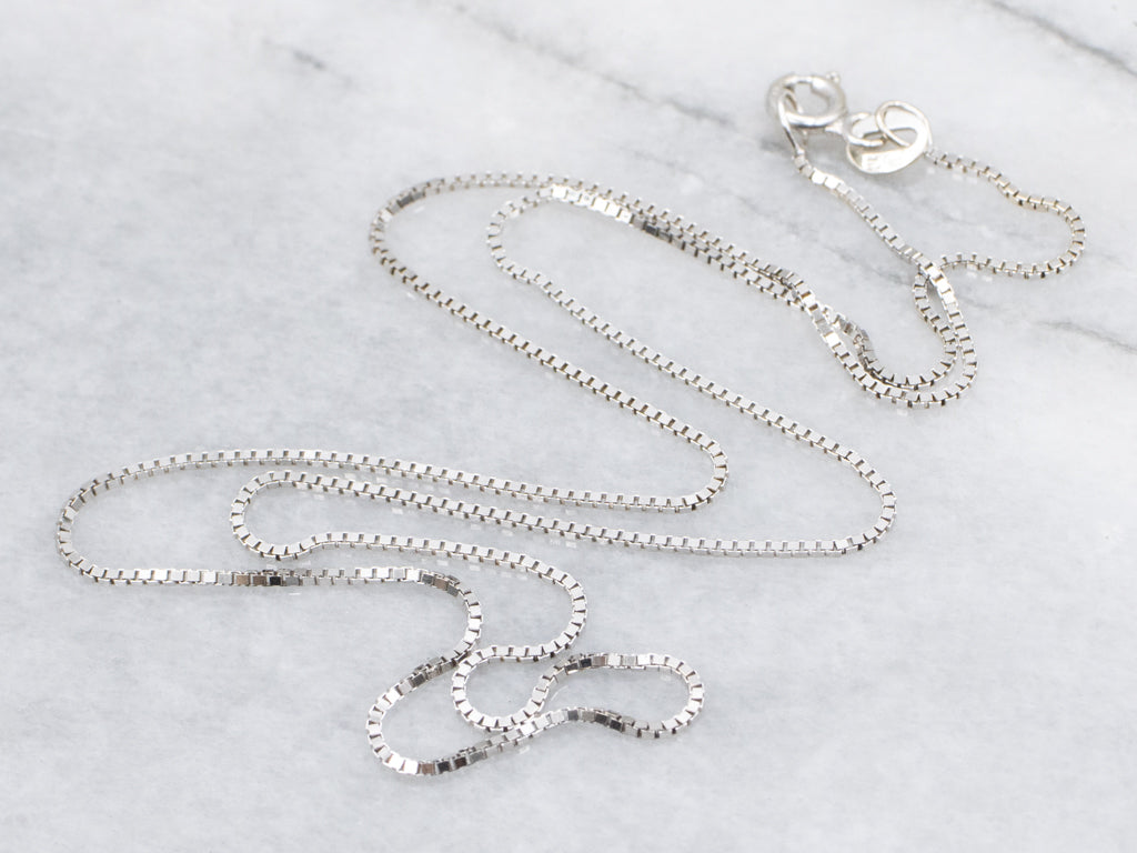 Italian 14-Karat White Gold Box Chain