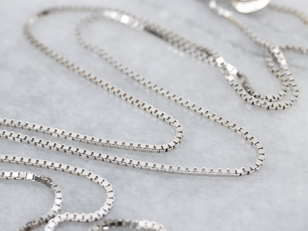Italian 14-Karat White Gold Box Chain