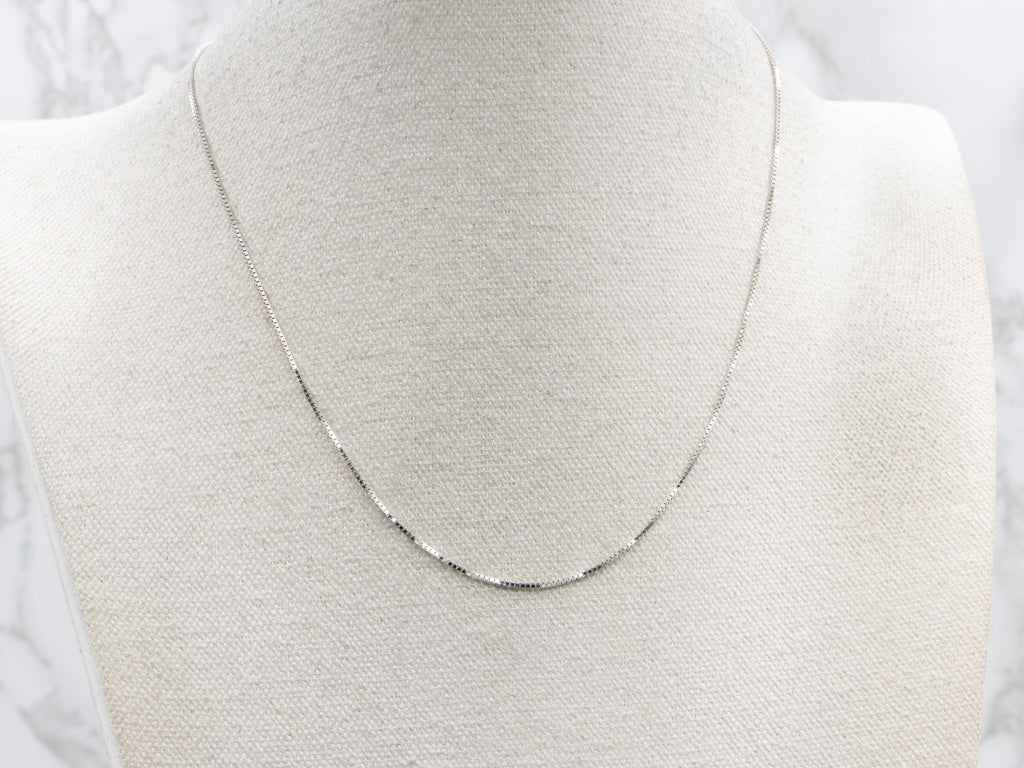 Italian 14-Karat White Gold Box Chain