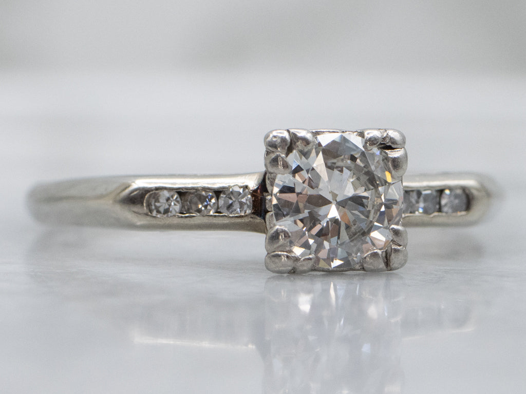 Vintage 1950s European/Transitional Cut Diamond Engagement Ring