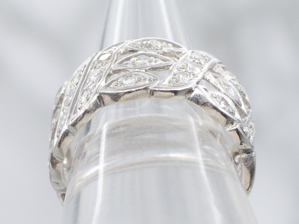 Vintage Diamond Pierced Platinum Eternity Band