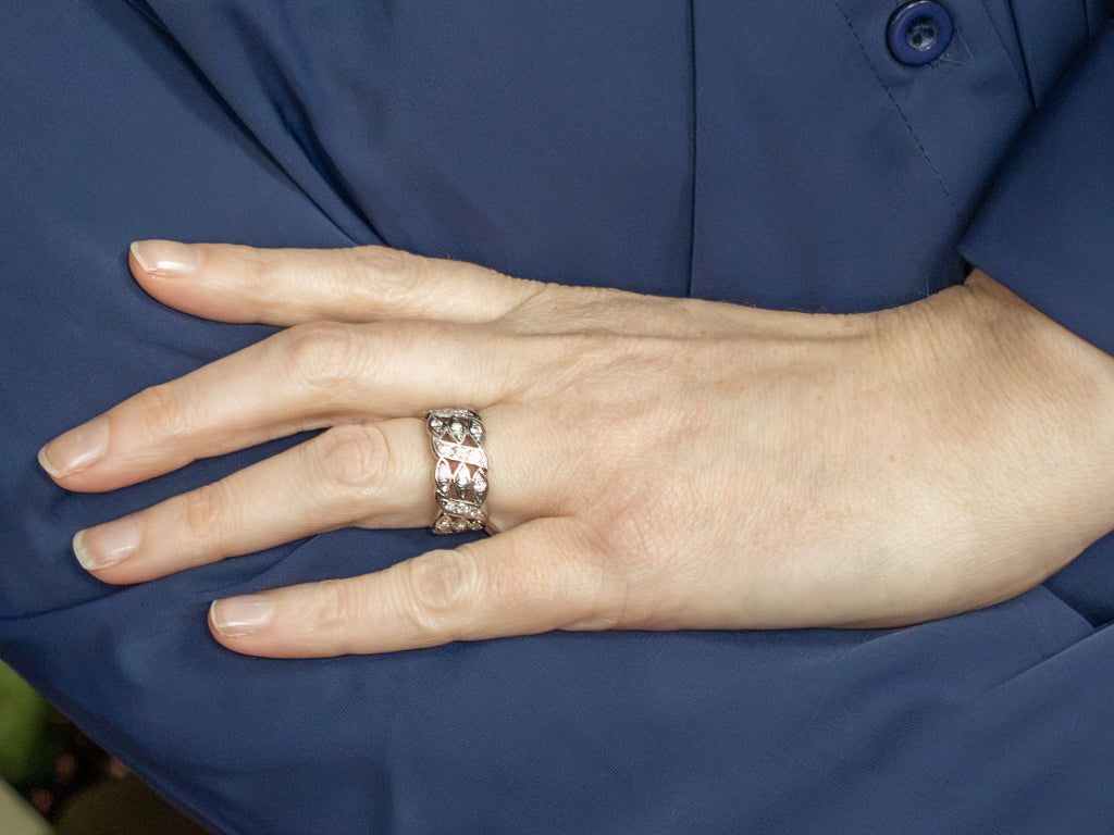 Vintage Diamond Pierced Platinum Eternity Band