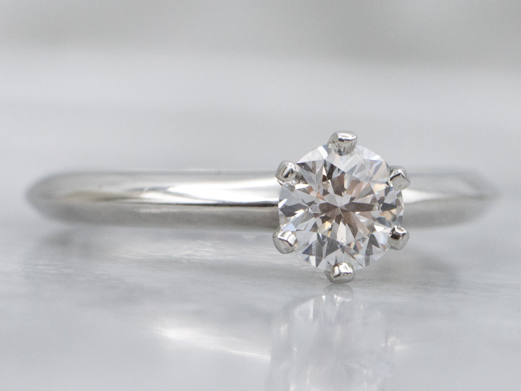 Vintage Tiffany & Co. Platinum Diamond Solitaire Engagement Ring