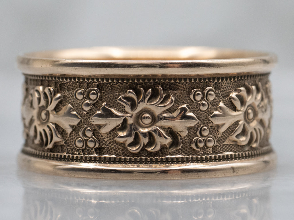 Antique Rose Gold Ornate Patterned Cigar Band