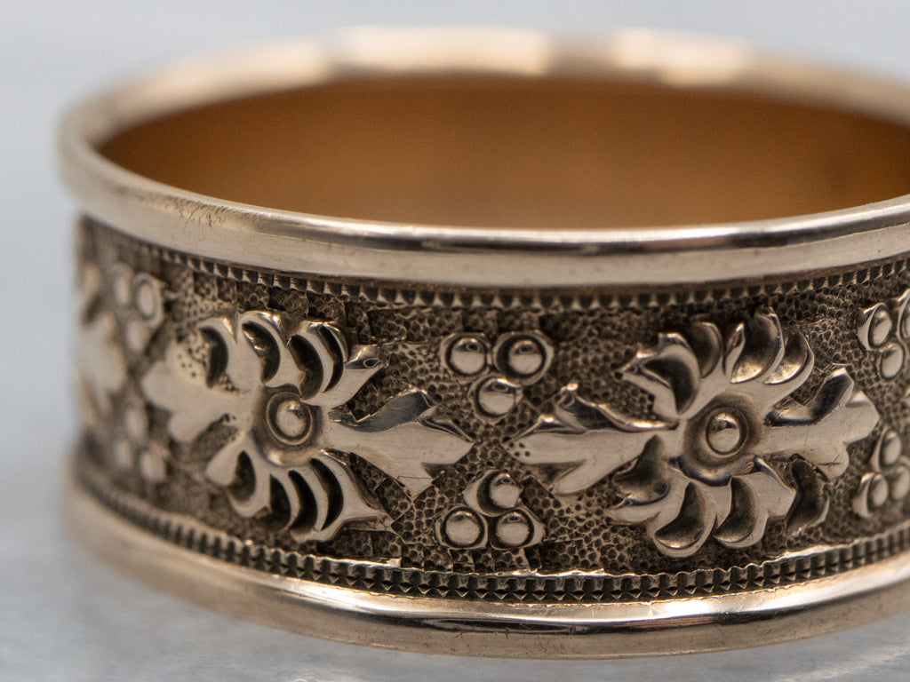 Antique Rose Gold Ornate Patterned Cigar Band