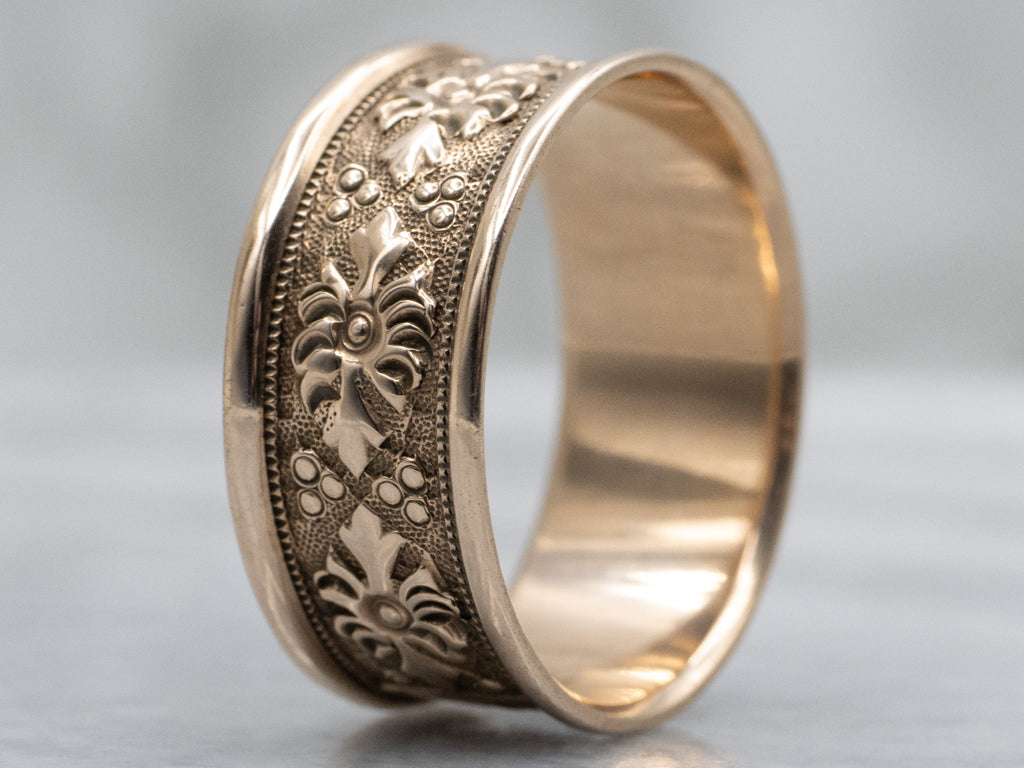 Antique Rose Gold Ornate Patterned Cigar Band