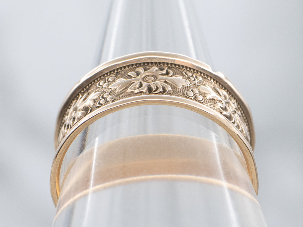 Antique Rose Gold Ornate Patterned Cigar Band