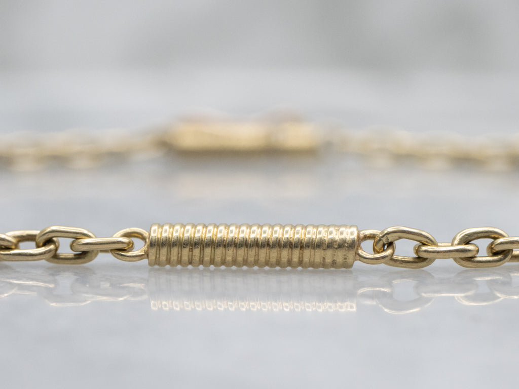 Coiled-Tube and Curb Link 18-Karat Gold Bracelet